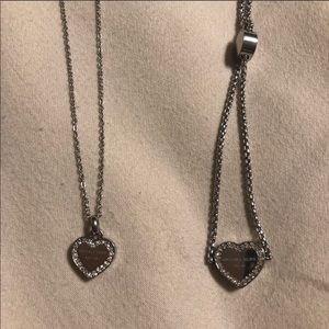 Michael Kors heart pendant necklace and bracelet